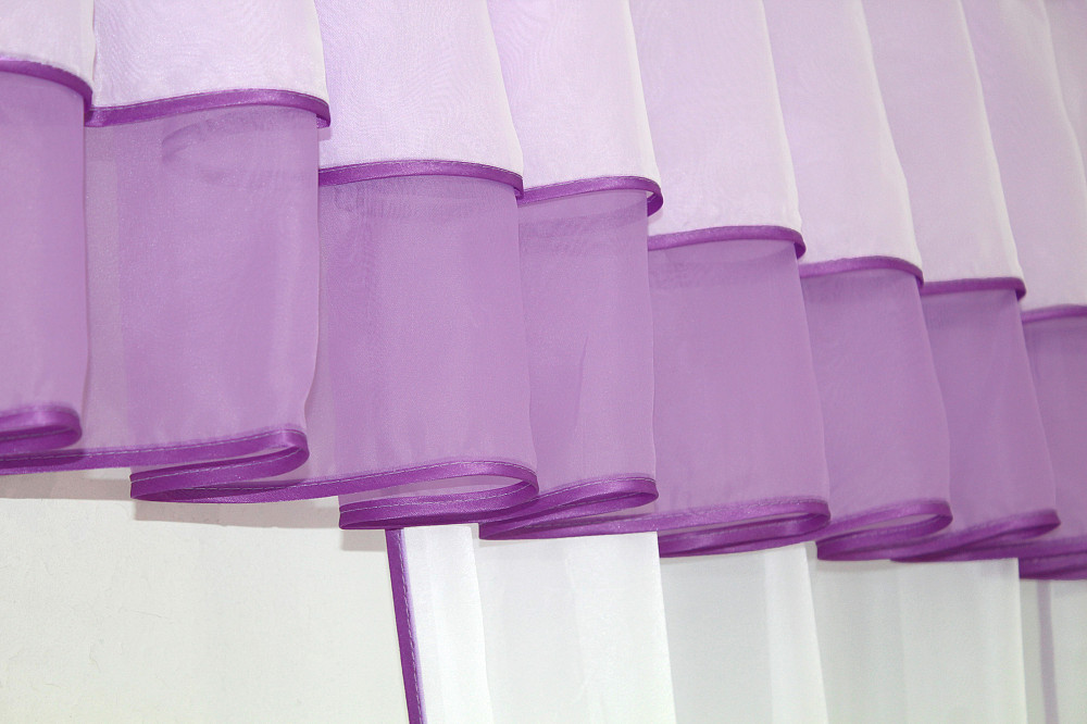 Кухонный комплект VR-Textil № 00к шторки с ламбрекеном белый с сиреневым 200х170 см (59-778) Киев - изображение 5