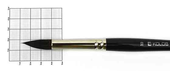 Пензель білка кругла Classic 3049R №10 коротка ручка KOLOS Київ
