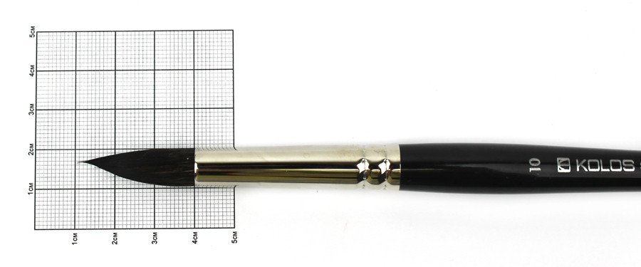Пензель білка кругла Classic 3049R №10 коротка ручка KOLOS Київ - фото 2