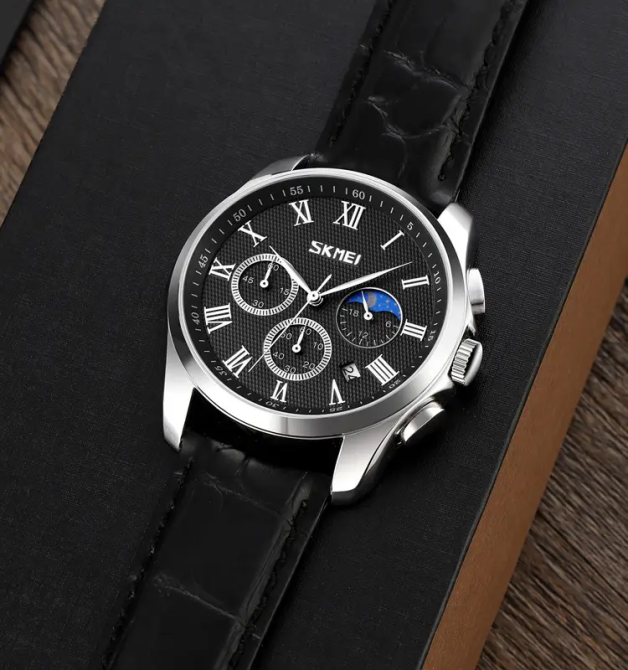 Годинник чоловічий наручний класичний Skmei 9260 (Сріблястий з чорним циферблатом) Вінниця - фото 4