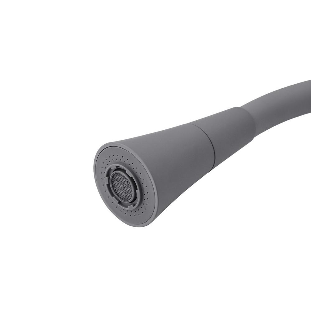 Смеситель для кухни с гибким изливом Kroner KRM Kuche - C132GRA хром/серый Киев - изображение 8