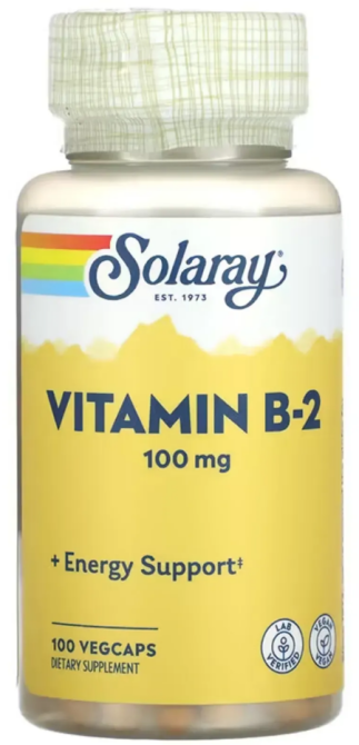 Витамин В2 рибофлавин 100 мг Solaray Vitamin B2 100 капс Київ - фото 1