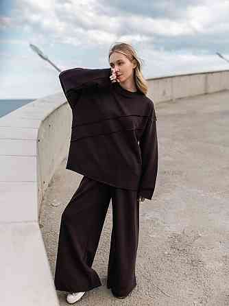 Женский стильный оверсайз костюм двойка: кофта и штаны турецкая трехнить петля пенье Одесса