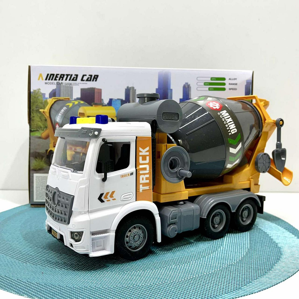 Спецтехніка Бетонозмішувач світло звук рухомі деталі масштаб 1:16 Жовто-сірий (ZH 812-1) Чернігів - фото 2