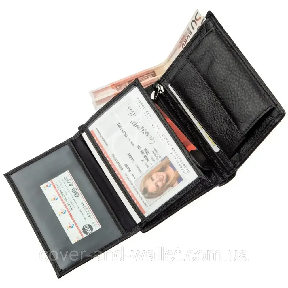 Чоловічий шкіряний гаманець без застібки вертикального типу ST Leather 380 Київ - фото 5