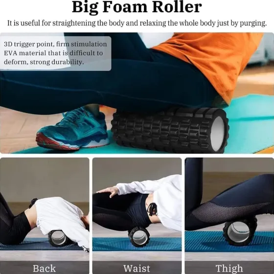 Набор массажных роликов для глубокого массажа мышц и фитнеса/ Набор 4 в 1 для тренировок Коломия