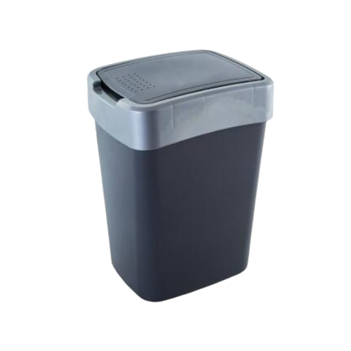 Відро для сміття 10л пластик сірий Євро Алеана Житомир - фото 1