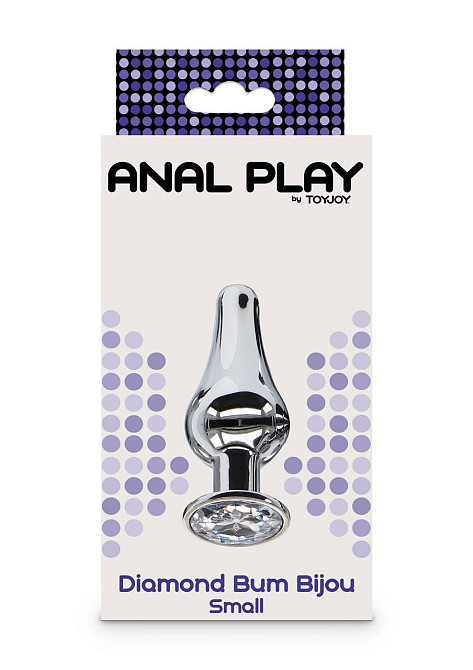 Анальная пробка с кристаллом Toy Joy Diamond Bum Bijou, серебристый, Small Sex Aura Киев - изображение 5