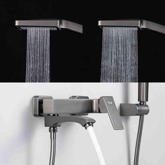 Змішувач для ванни FRAP F3276-9 з душовим гарнітуром, графіт Київ