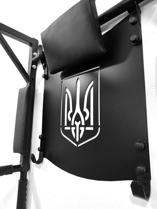 Турник с Резиновыми ручками, турник 4 в 1 с гербом Украины настенный с брусьями Харьков - изображение 6