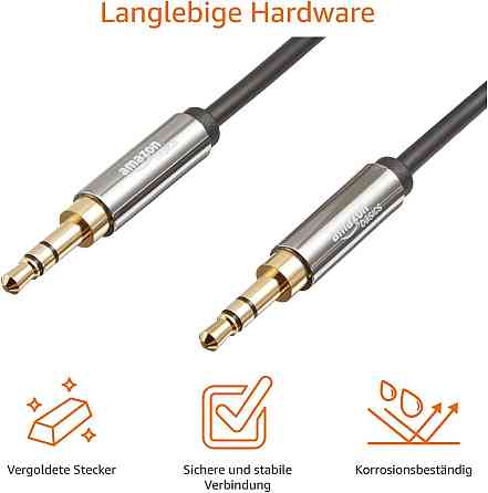 Стерео кабель AUX 3,5 мм на 3,5 мм 1,2 м с позолоченными контактами Киев