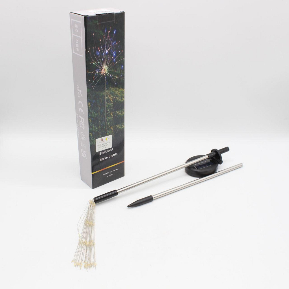 Ліхтар садовий "Феєрверк" на сонячній батареї 1шт, 120LED, ShowTime / Газонний LED світильник Київ - фото 10