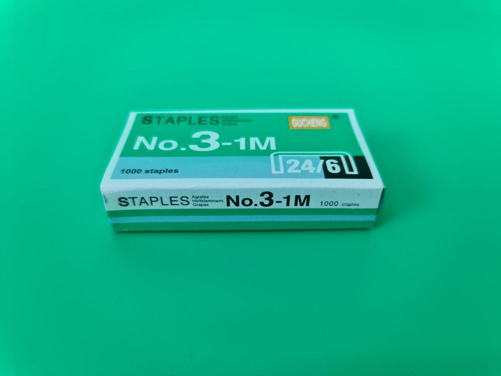 Скобы для канцелярского степлера №24(1000шт) STAPLES GUCHENG (1 кор) Харьков - изображение 1