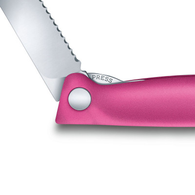 Кухонний ніж Victorinox SwissClassic Foldable Paring 11 см Serrated Pink (6.7836.F5B) Вінниця - фото 3