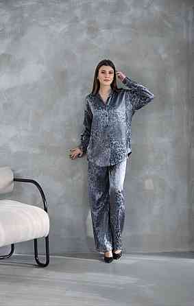 Жіночий легкий прогулянковий леопардовий костюм двійка: сорочка і штани Одеса