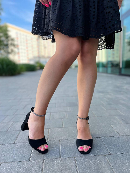 Meideli Босоніжки жіночі чорні MEIDELI L8902-28 літні, еко-замша / Модні босоніжки на підборах Коломыя - изображение 6