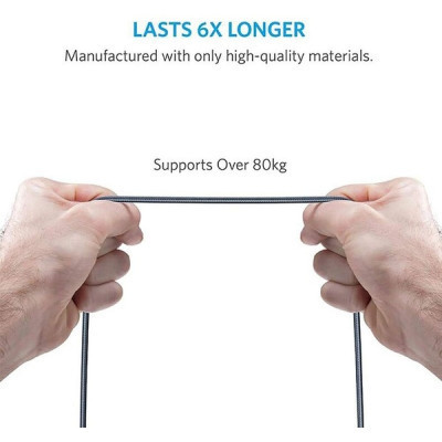 Дата кабель USB 2.0 AM to Lightning 1.8m Powerline Select+ Black Anker (A8013H11) Винница - изображение 3