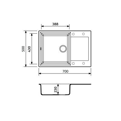 Мойка кухонная Adamant Horizon Medium Old Stone + змішувач (4824296104410) Винница - изображение 7