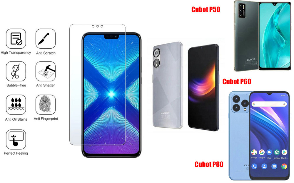 Захисне скло NeoGlass для Cubot P50, Cubot P60, Cubot P80 – надпрозоре та стійке Київ - фото 4