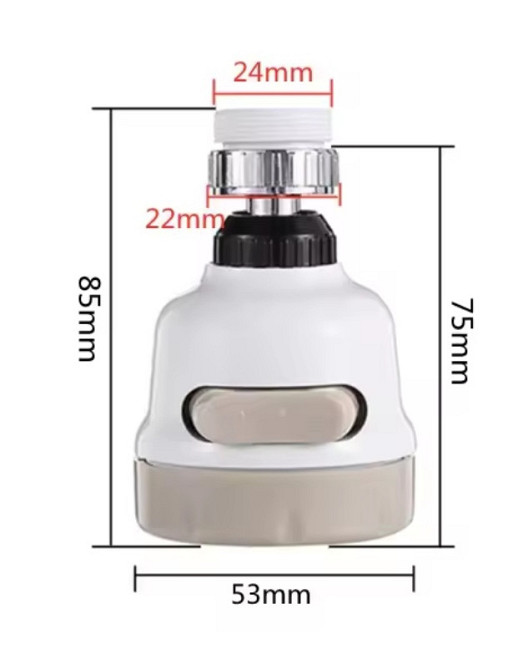 Поворотная насадка на кран распылитель для смесителя 3 режима белый Киев - изображение 2