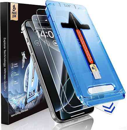 Захисне скло MAGIC JOHN iPhone 16 Pro Max 6.9" прозоре 2 шт загартоване 9H HD без бульбашок олеофобне автопиловидалення Київ