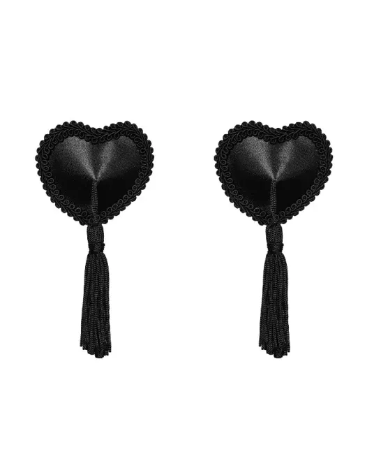 Еротичні наклейки на соски з пензликами Obsessive Tassel nipple covers black, чорні Львів - фото 3