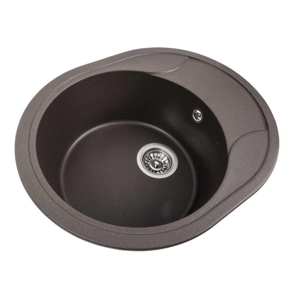 PLATINUM Гранітна мийка для кухні Platinum 5847 ONYX матова Темна скеля Київ - фото 3