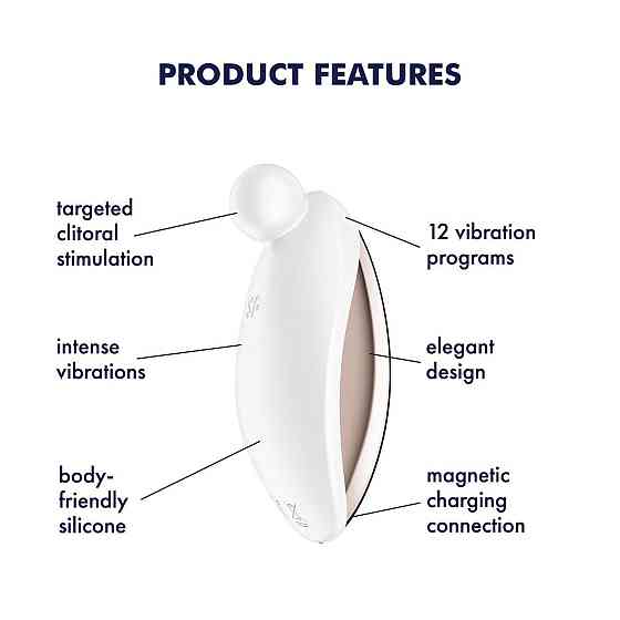 Вібратор для зовнішньої стимуляції Satisfyer Spot On 2 White, дуже потужний, гнучкий відросток Sex Aura Київ