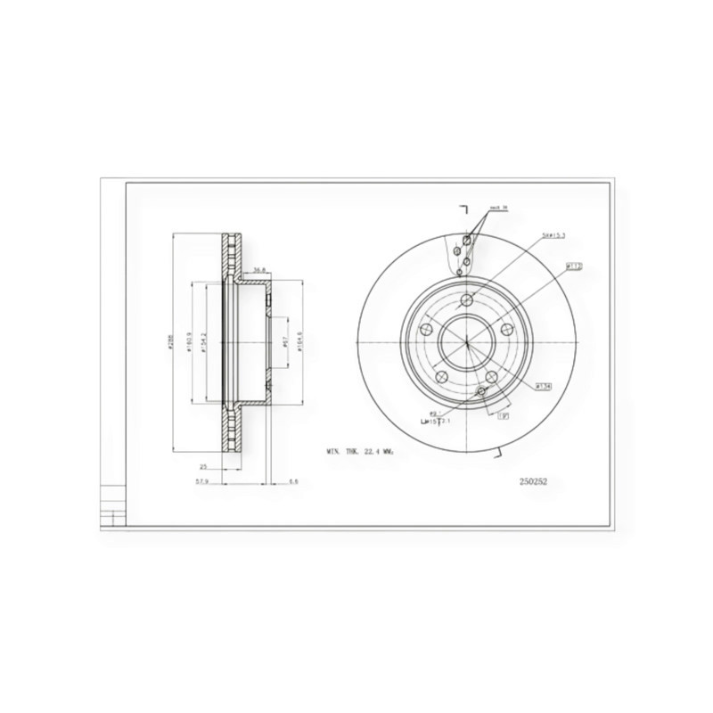 Диск Mercedes-Benz C-Class W204 (2007-) передній (288x25) гальмівний Мукачево - фото 1