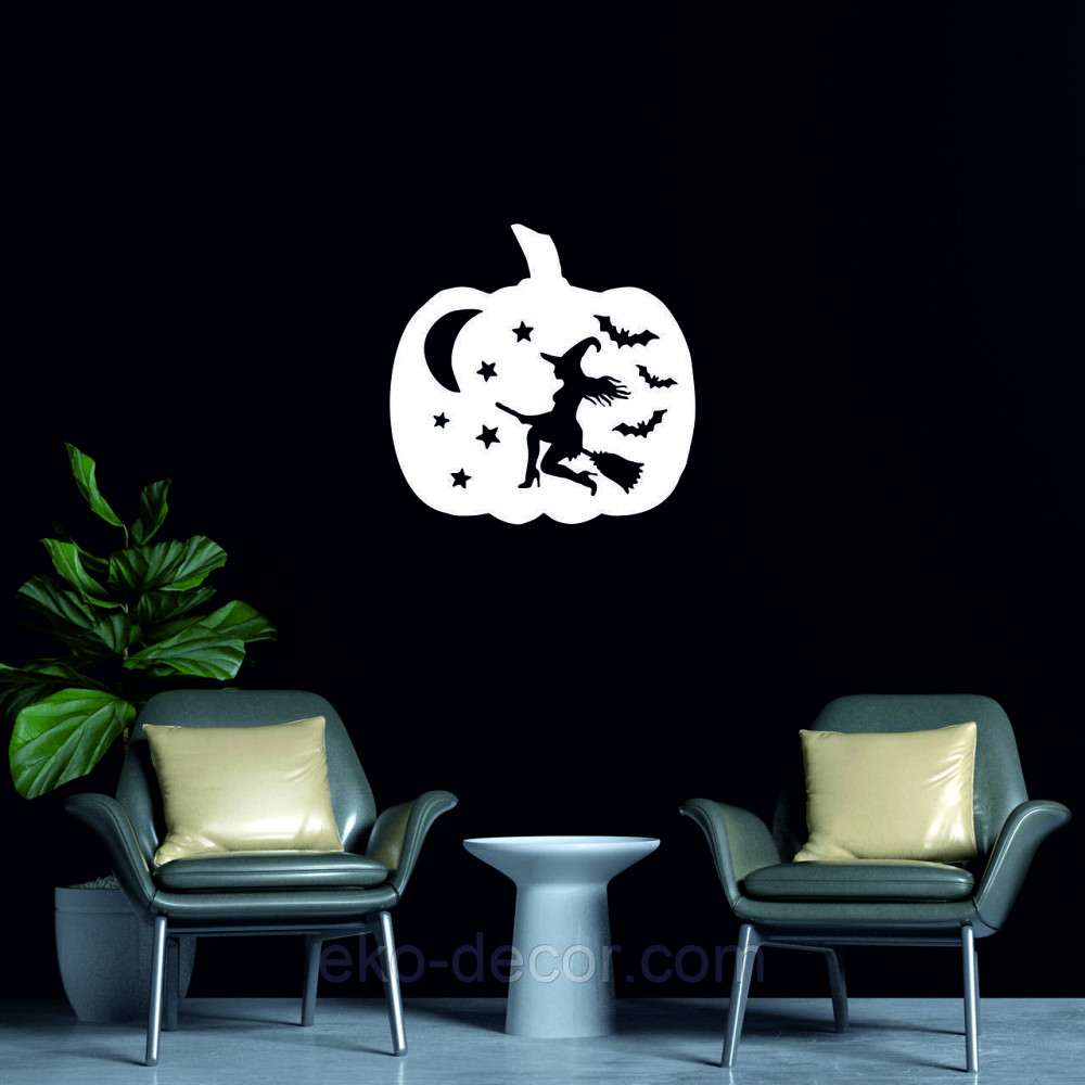 Декоративное настенное 3D Панно «Ведьма», Декор на стену с объемом 70*70 см, Белый Киев - изображение 3