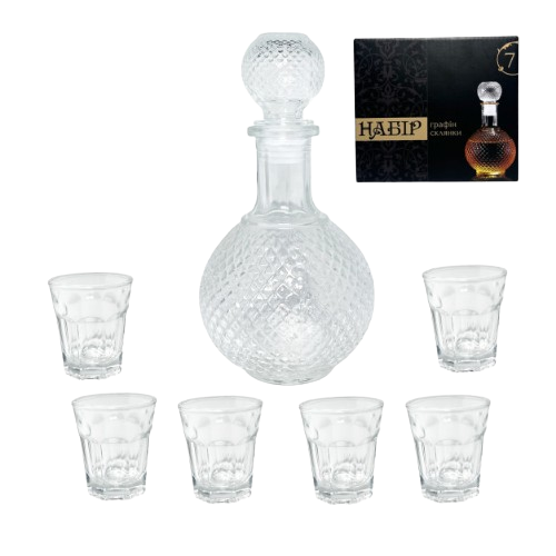 Набір для горілки 7 предметів (графін-540мл + 6 чарок-50мл) 9098-3 S&T Житомир - изображение 1