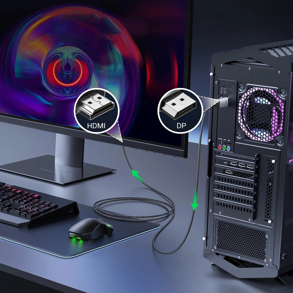 Кабель DisplayPort M - M V1.2 K@60Hz&2K/144Hz &1080P/240Hz  3м UGREEN DP119 чорний Винница - изображение 3