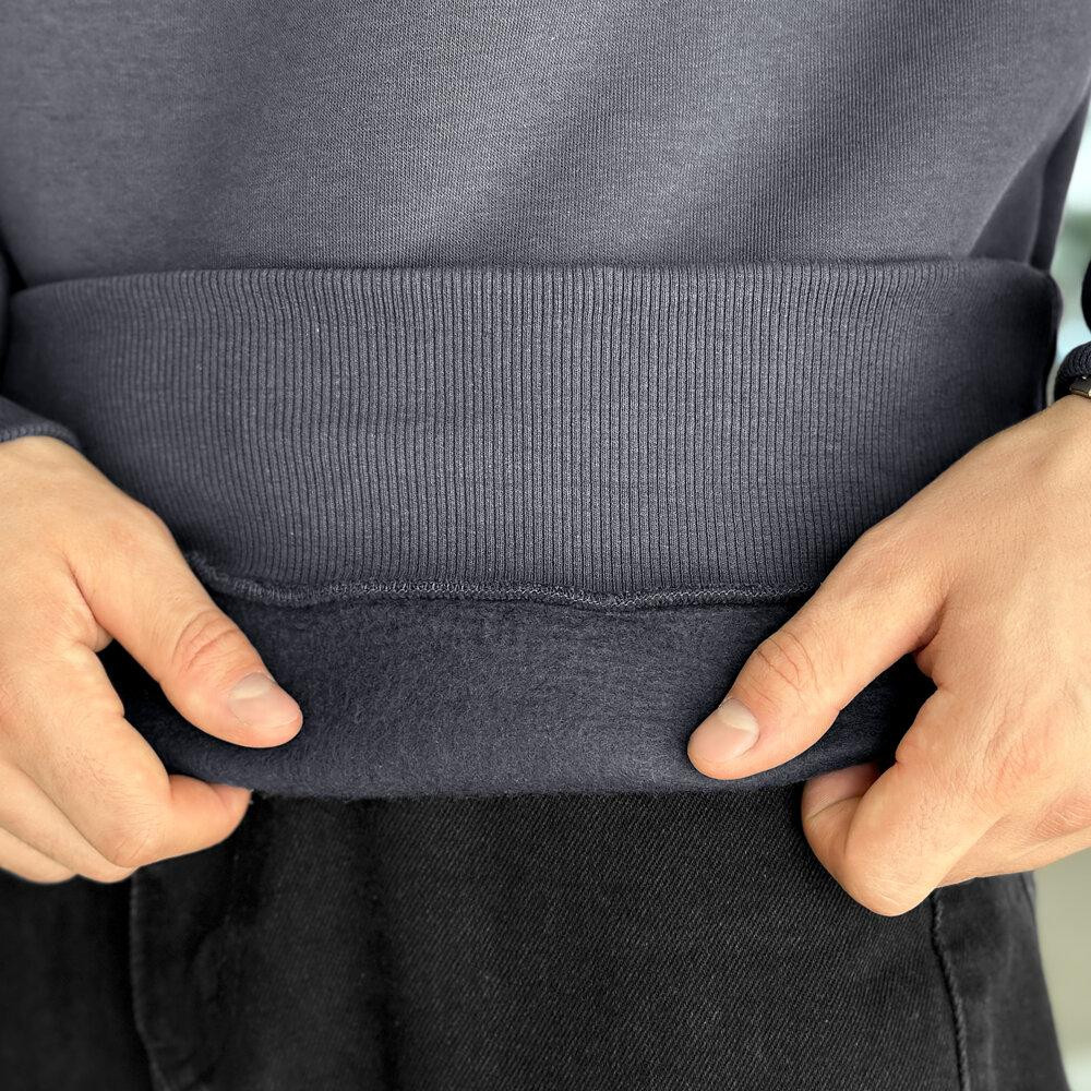 Свитшот мужской зимний однотонный серый Pobedov Apex Киев - изображение 9