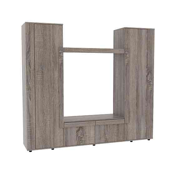 Стенка в гостиную под ТВ Эхо-4, Дуб Сонома Трюфель, 2160х420х1850 Львов