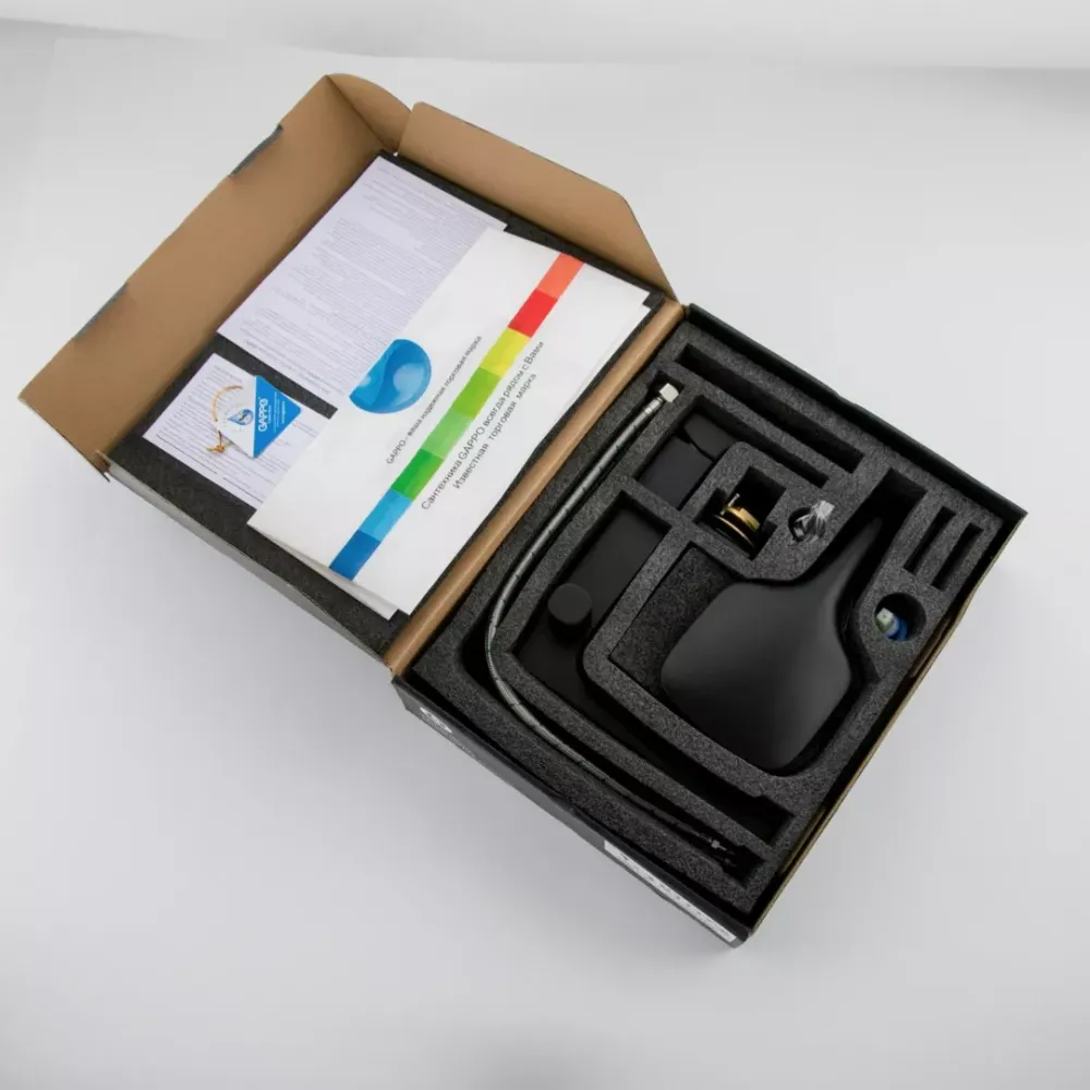 Смеситель на борт ванны GAPPO G1117-6 черный Киев - изображение 9