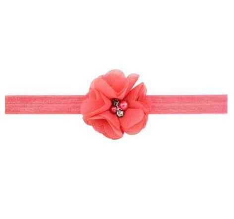 Пов'язка дитяча з квіткою коралова - універсальний (на резинці), квітка 5,5 см Київ