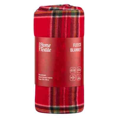 Плед Ardesto Christmas Fleece 130x160см, 100% полиэстер, клетка, красный (ART0717PB) Винница