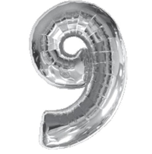 Шарик цифра 9 фольгированная 32 дюйма серебристый Киев - изображение 2