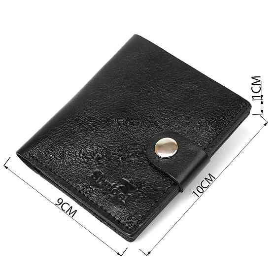 Чоловіче глянсове шкіряне портмоне Чорний (SHVIGEL) Київ