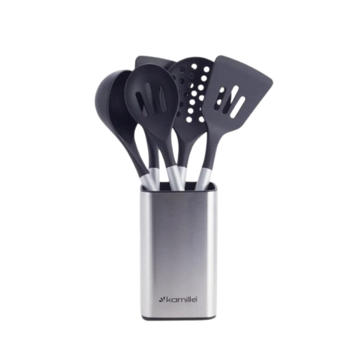 Набір кухонного приладдя 6 предметів:(5шт + підставка) нержавіюча сталь 5238 KAMILLE Житомир - фото 1
