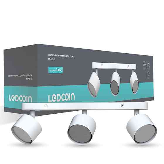 Накладний поворотний світильник Ledcoin ML411-3 під лампу білий Харьков