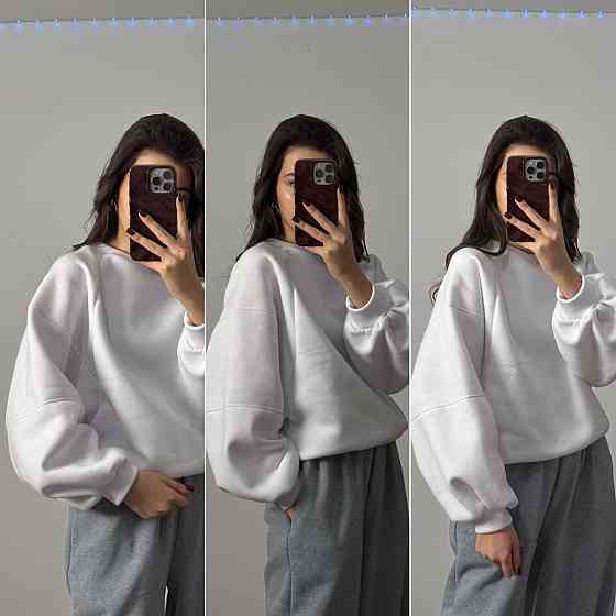 Жіночий теплий оверсайз світшот трьохнитка на флісі Одеса