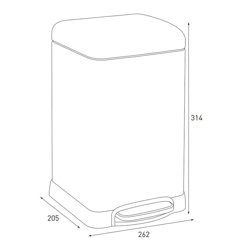 Квадратне сміттєве відро Mixxus Style-TC0106 з плавним закриванням 6 л, нержавіюча сталь Харків - фото 9