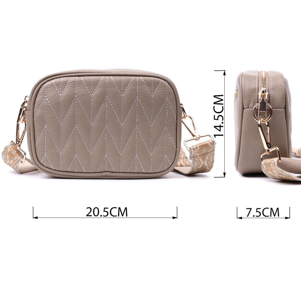 Елегантна стьобана сумка жіноча з натуральної шкіри Vintage 22612 Бежевий Київ - фото 3