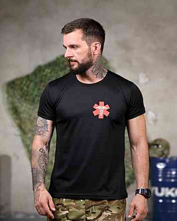 Тактична потовідвідна футболка Medic black РП7346 Київ