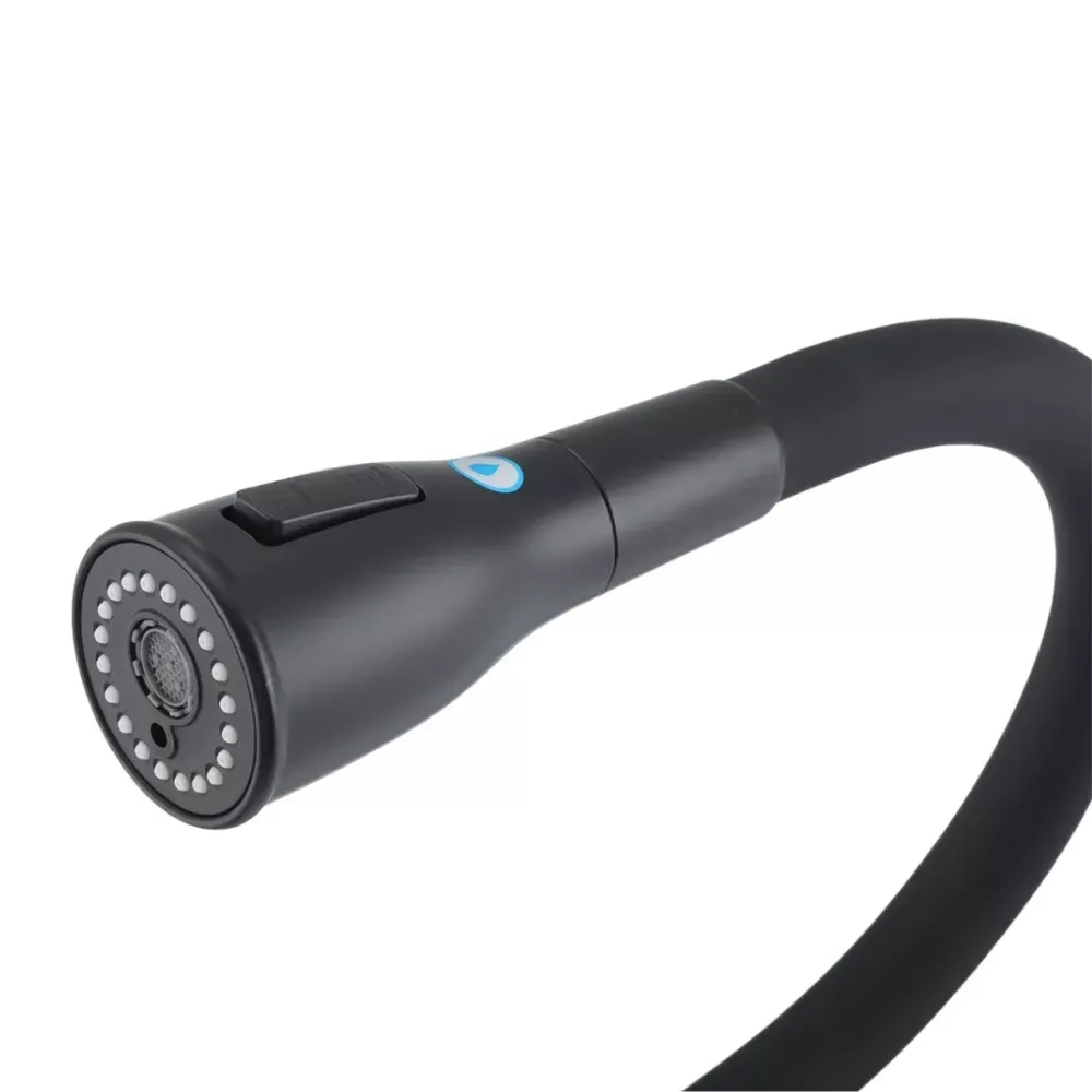 Змішувач для кухні з підключенням до фільтру GAPPO G4399-66 та гнучким виливом, чорний Київ - фото 5