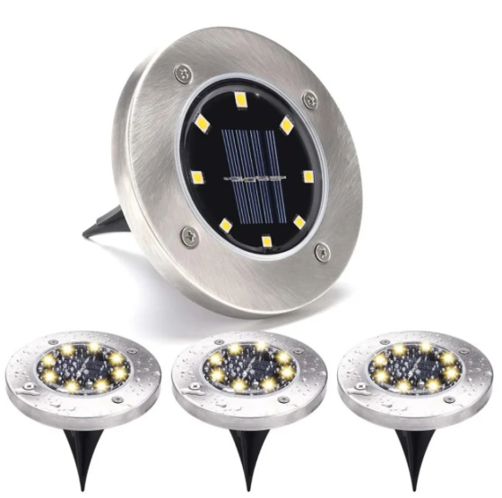 Садовий світильник на сонячній батареї LED з датчиком світла вуличний ґрунтовий автономний Одеса