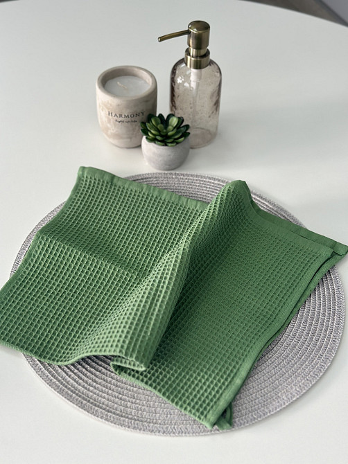 Вафельний рушник Ideal Textile 40х60 см 240 г/м2 (56860817) Оливковий Чернівці - фото 1