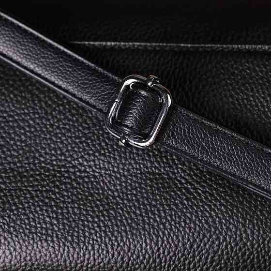 Жіноча сумка з двома ремінцями із натуральної шкіри Vintage 22926 Чорний Київ