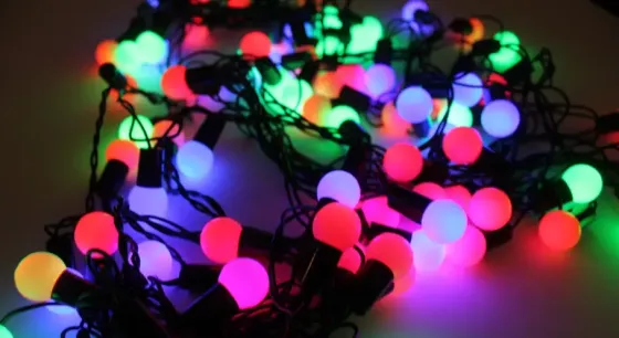 Гирлянда матовый шарик 28LED 5м (флеш) 10мм, Новогодняя бахрама, Светодиодная гирлянда, Уличная гирлянда Коломия